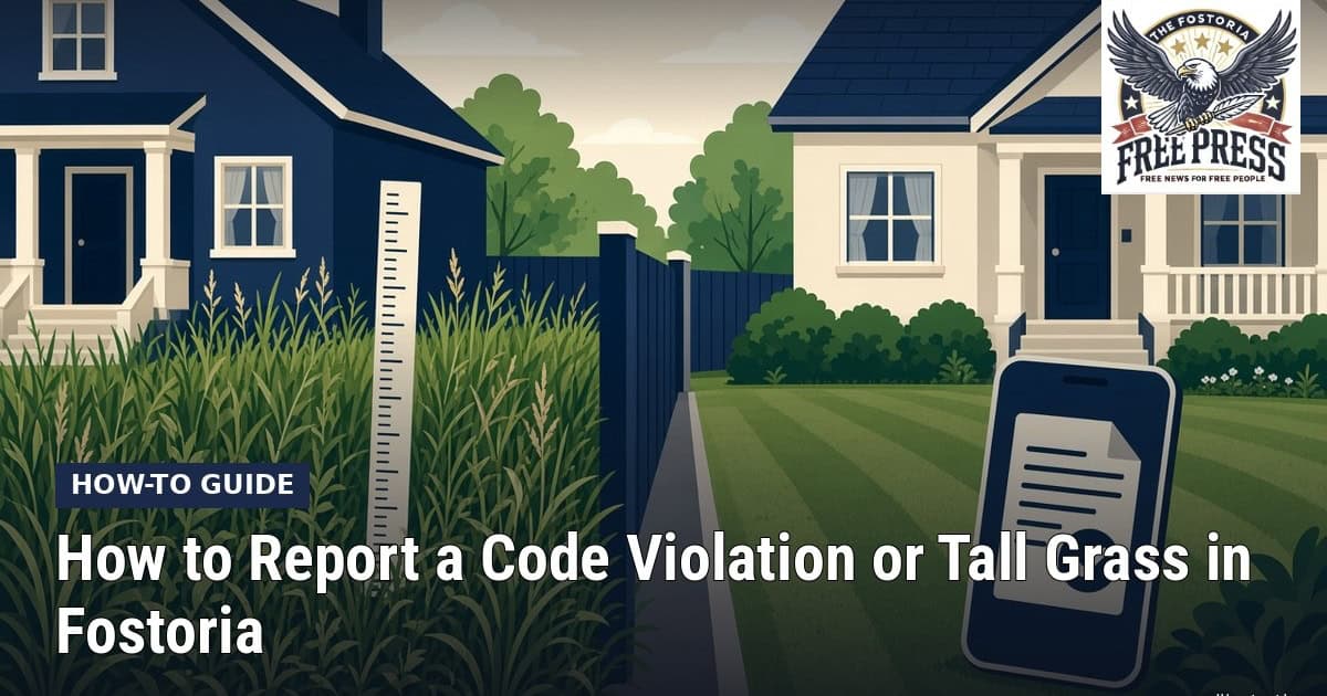 Fostoria News How to report a code violation or tall grass in Fostoria.